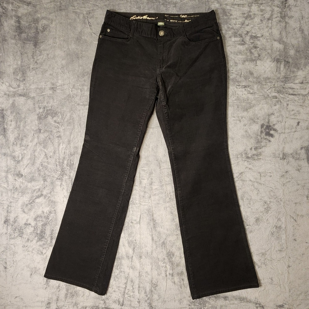 Eddie Bauer Womens Black Bootcut Jeans Size 8 Slightly Curvy Stretch Pants